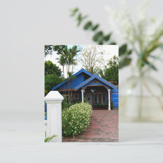 Kalimantan Indonesia Blue House Briefkaart (Staand voorkant)