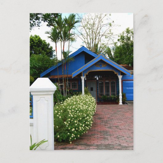 Kalimantan Indonesia Blue House Briefkaart (Voorkant)