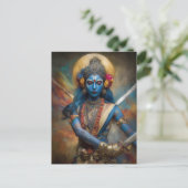 Kali's Krijger Meditatie: Godin Shakti Schilderij Briefkaart (Staand voorkant)