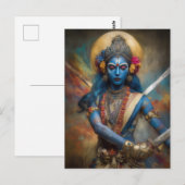 Kali's Krijger Meditatie: Godin Shakti Schilderij Briefkaart (Voorkant / Achterkant)