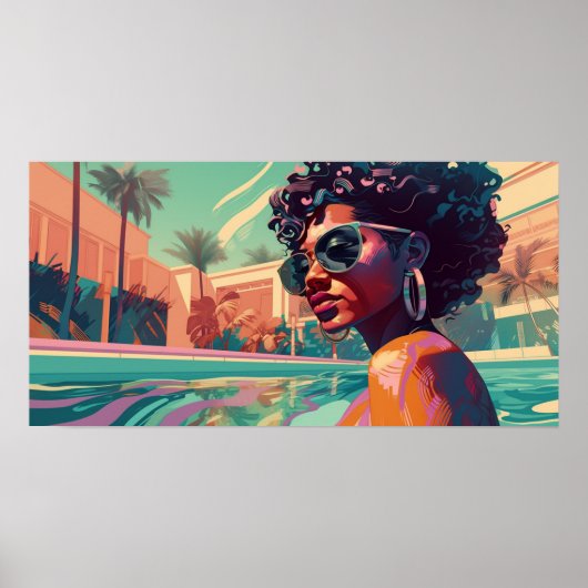 Kalisha zwemmen in het paradijs poster (Voorkant)