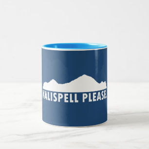 Kalispell Montana Alsjeblieft Tweekleurige Koffiemok