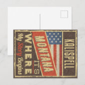 Kalispell Montana Briefkaart (Voorkant / Achterkant)