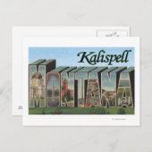 Kalispell, Montana - Grote letterscènes Briefkaart (Voorkant / Achterkant)
