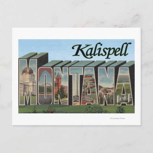 Kalispell, Montana - Grote letterscènes Briefkaart (Voorkant)