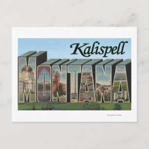Kalispell, Montana - Grote letterscènes Briefkaart
