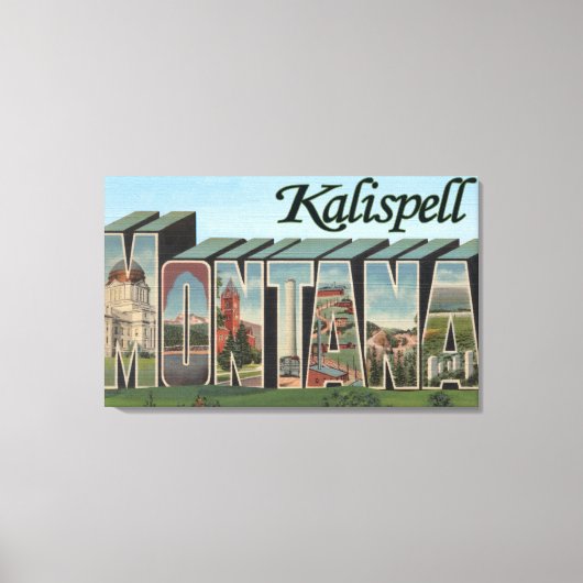 Kalispell, Montana - Grote letterscènes Canvas Afdruk (Voorkant)