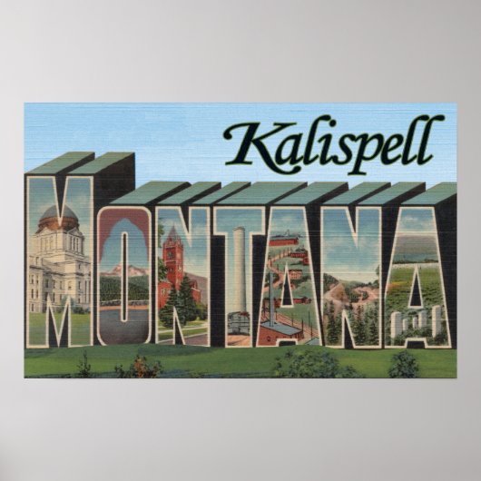 Kalispell, Montana - Grote letterscènes Poster (Voorkant)