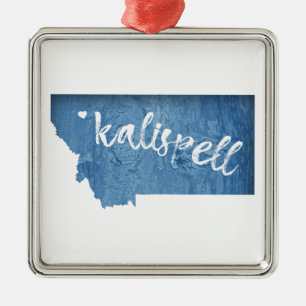 Kalispell Montana Houtnerf Metalen Ornament