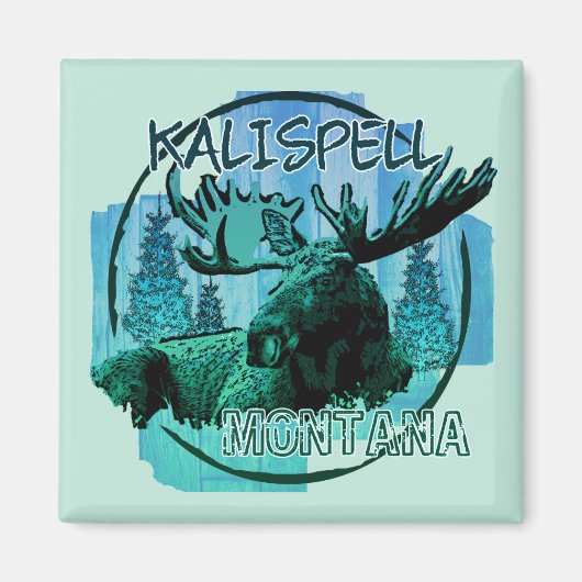 Kalispell Montana rustieke eland magneet (Voorkant)