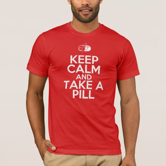 Kalk bewaren en een pil (van Diazepam) innemen T-shirt (Voorkant)