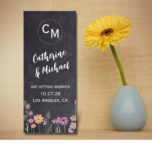 Kalk Board Modern Trendy Floral Save the Date