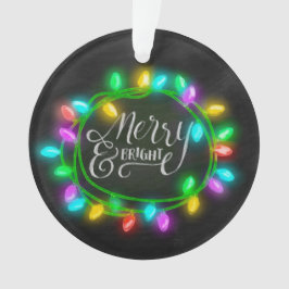 Kalk Drawn Merry en Bright met lampjes Ornament