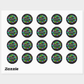 Kalk Drawn Merry en Bright met lampjes Ronde Sticker (Vel)