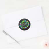 Kalk Drawn Merry en Bright met lampjes Ronde Sticker (Envelop)