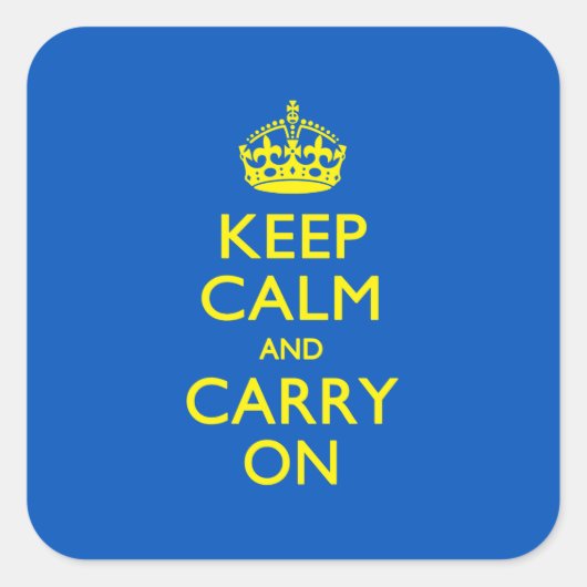 KALK EN CARRY OP Blauw HOUDEN Vierkante Sticker (Voorkant)