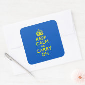 KALK EN CARRY OP Blauw HOUDEN Vierkante Sticker (Envelop)