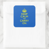 KALK EN CARRY OP Blauw HOUDEN Vierkante Sticker (Tas)