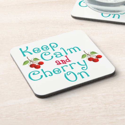 Kalk en Cherry op kurk Onderzetters houden (Linkerzijde)