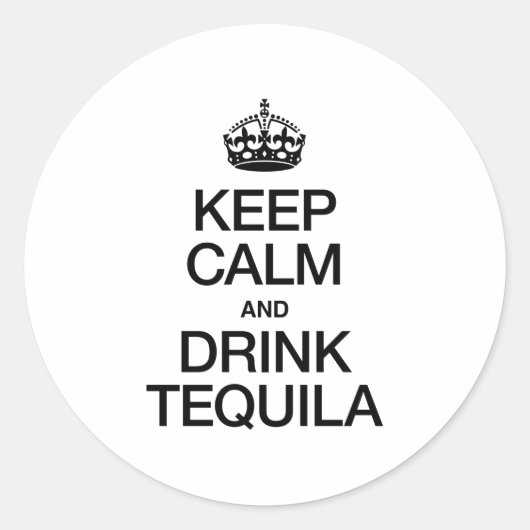 KALK EN DRINK TEQUILA BEWAREN RONDE STICKER (Voorkant)