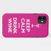 Kalk en Drink wijn houden (warm roze) Case-Mate iPhone Case (Achterkant (horizontaal))