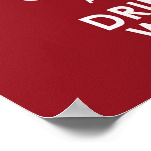 Kalk- en drink-wijndruiven in alcohol sociale dri poster (Hoek)