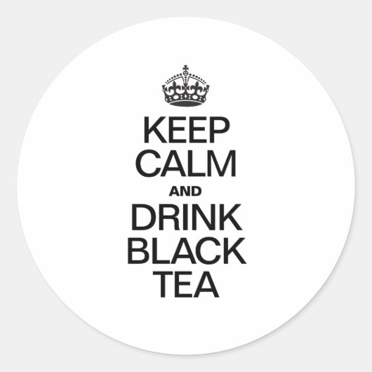 KALK EN DRINK ZWARTE TEA HOUDEN RONDE STICKER (Voorkant)