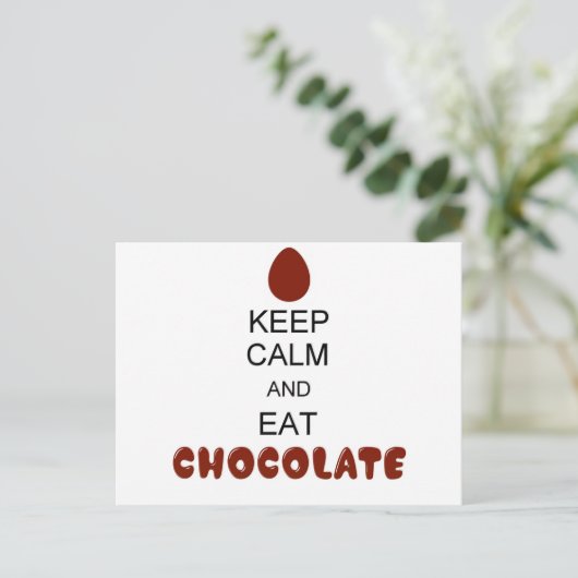 Kalk en eet chocolade briefkaart (Staand voorkant)