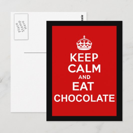 Kalk en eet chocolade briefkaart (Voorkant / Achterkant)