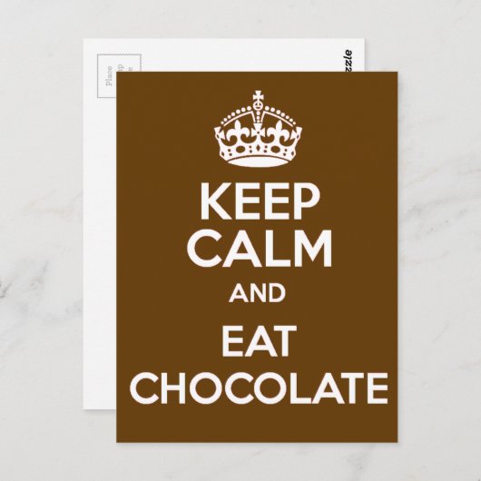 Kalk en eet chocolade briefkaart (Voorkant / Achterkant)