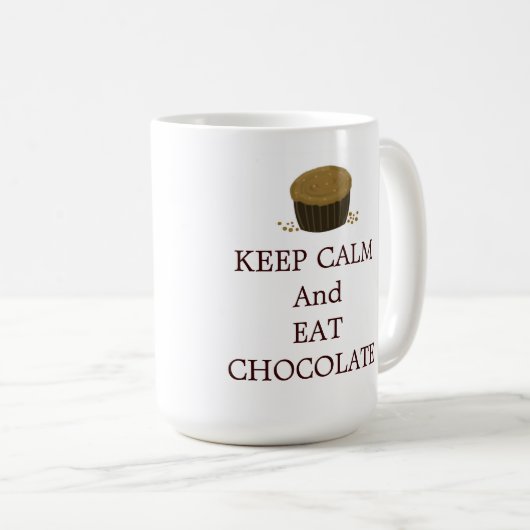 Kalk en eet chocolade koffiemok (Voorkant rechts)