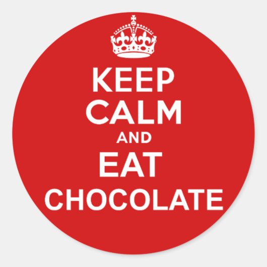 Kalk en eet chocolade ronde sticker (Voorkant)