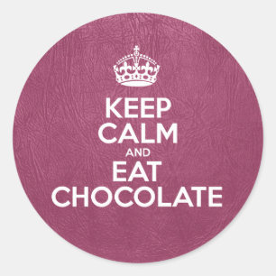 Kalk en eet chocolade - Roze leder Ronde Sticker