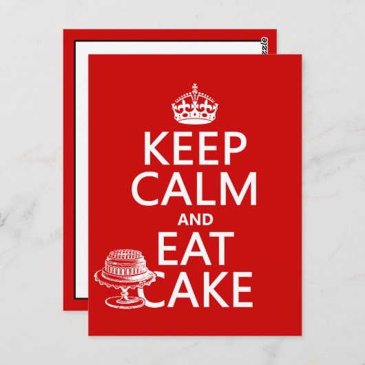 Kalk en eet houden Cake Briefkaart (Voorkant / Achterkant)