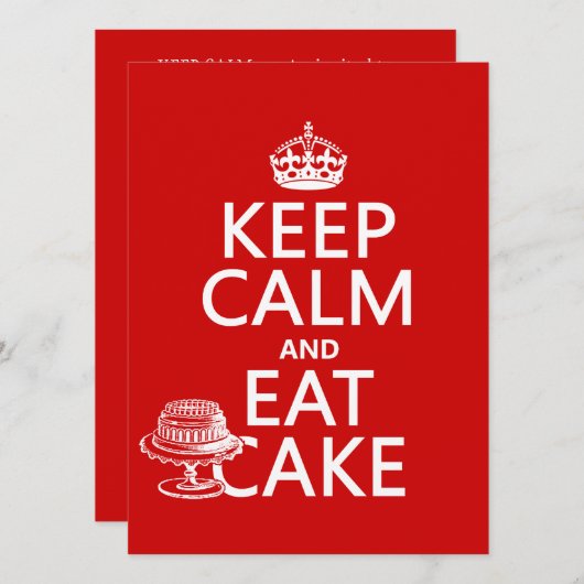 Kalk en eet houden Cake Kaart (Voorkant / Achterkant)