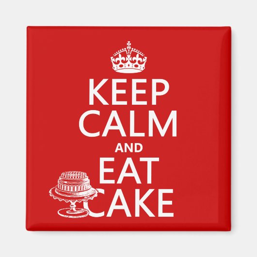 Kalk en eet houden Cake Magneet (Voorkant)