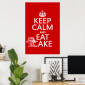 Kalk en eet houden Cake Poster (Thuiskantoor)