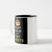 Kalk en eet tweekleurige koffiemok (Voorkant links)