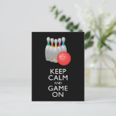 KALK EN GAME AAN - Bowling Briefkaart (Staand voorkant)