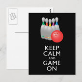 KALK EN GAME AAN - Bowling Briefkaart (Voorkant / Achterkant)