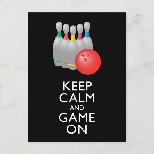 KALK EN GAME AAN - Bowling Briefkaart (Voorkant)