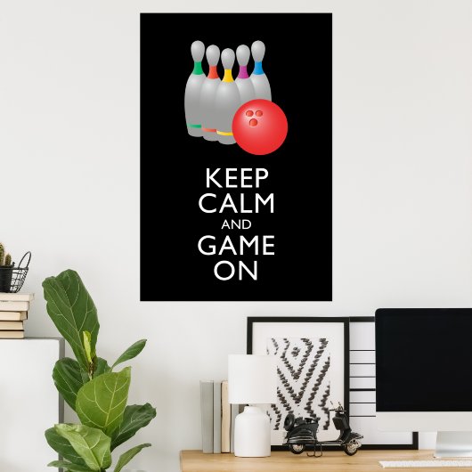 KALK EN GAME AAN - Bowling Poster (Thuiskantoor)