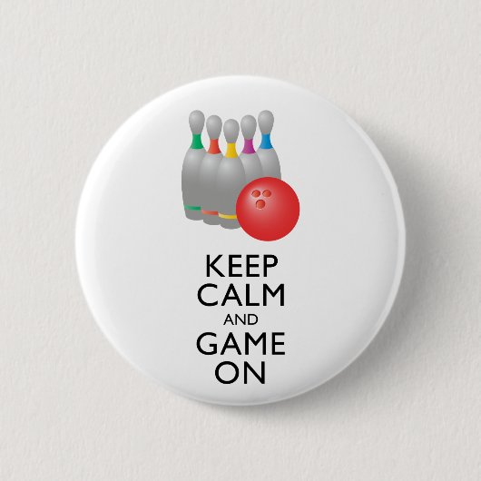 KALK EN GAME AAN - Bowling Ronde Button 5,7 Cm (Voorkant)