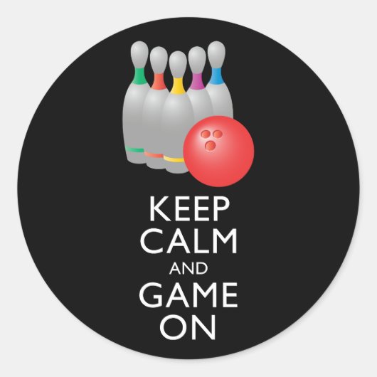 KALK EN GAME AAN - Bowling Ronde Sticker (Voorkant)