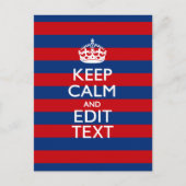 KALK EN Jouw tekst BEHOUDEN OP blauwe strepen Briefkaart (Voorkant)