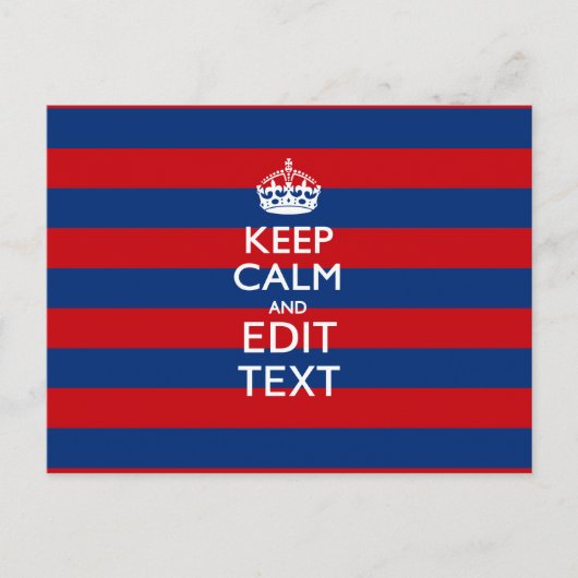 KALK EN Jouw tekst BEHOUDEN OP blauwe strepen Briefkaart (Voorkant)