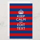 KALK EN Jouw tekst BEHOUDEN OP blauwe strepen Briefpapier (Voorkant / Achterkant)