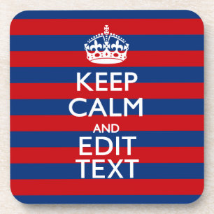 KALK EN Jouw tekst BEHOUDEN OP blauwe strepen Drankjes Onderzetter