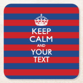 KALK EN Jouw tekst BEHOUDEN OP blauwe strepen Kartonnen Onderzetters (Voorkant)