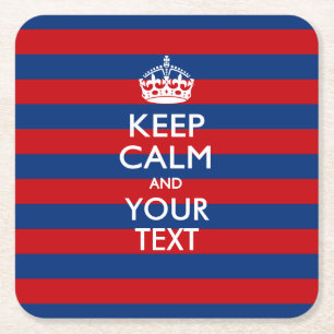 KALK EN Jouw tekst BEHOUDEN OP blauwe strepen Kartonnen Onderzetters